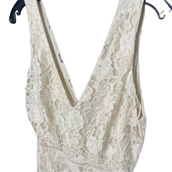 Alexia Admor Mother of Bride or Guest Dress, Bisque,  Lace Overlay, Cocktails 10 - Picture 4 of 11